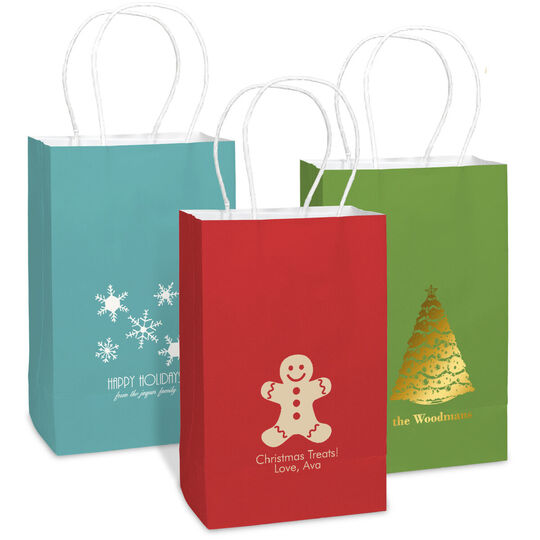 Personalized Medium Twisted Handled Bags for Christmas